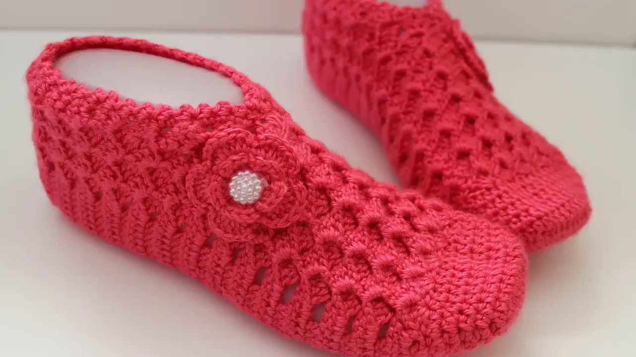 тапочки вязанные крючком