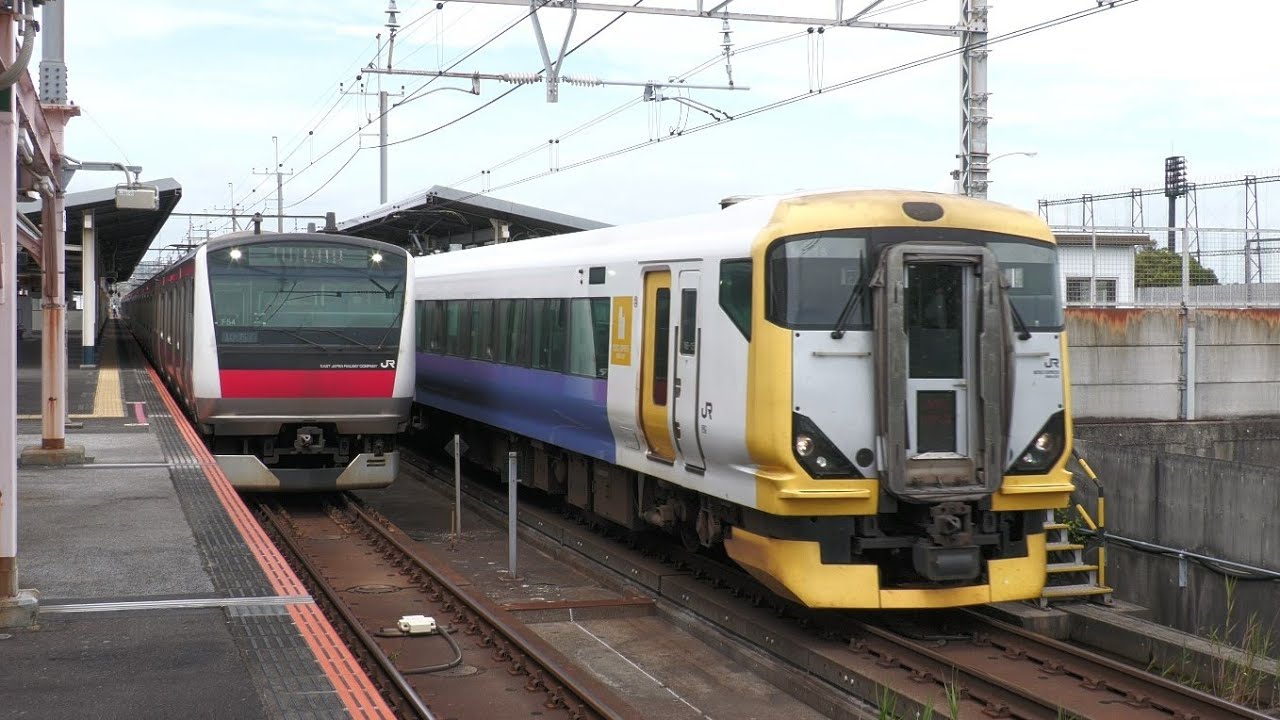あと１駅で終点‼　なのに特急「わかしお」の通過待ちをする京葉線E233系5000番台