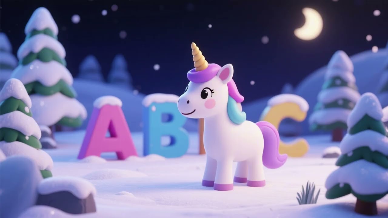 Unicorn ABC Snow Adventure 🦄❄️ Learn Alphabet with Magic Unicorn | Kids Song