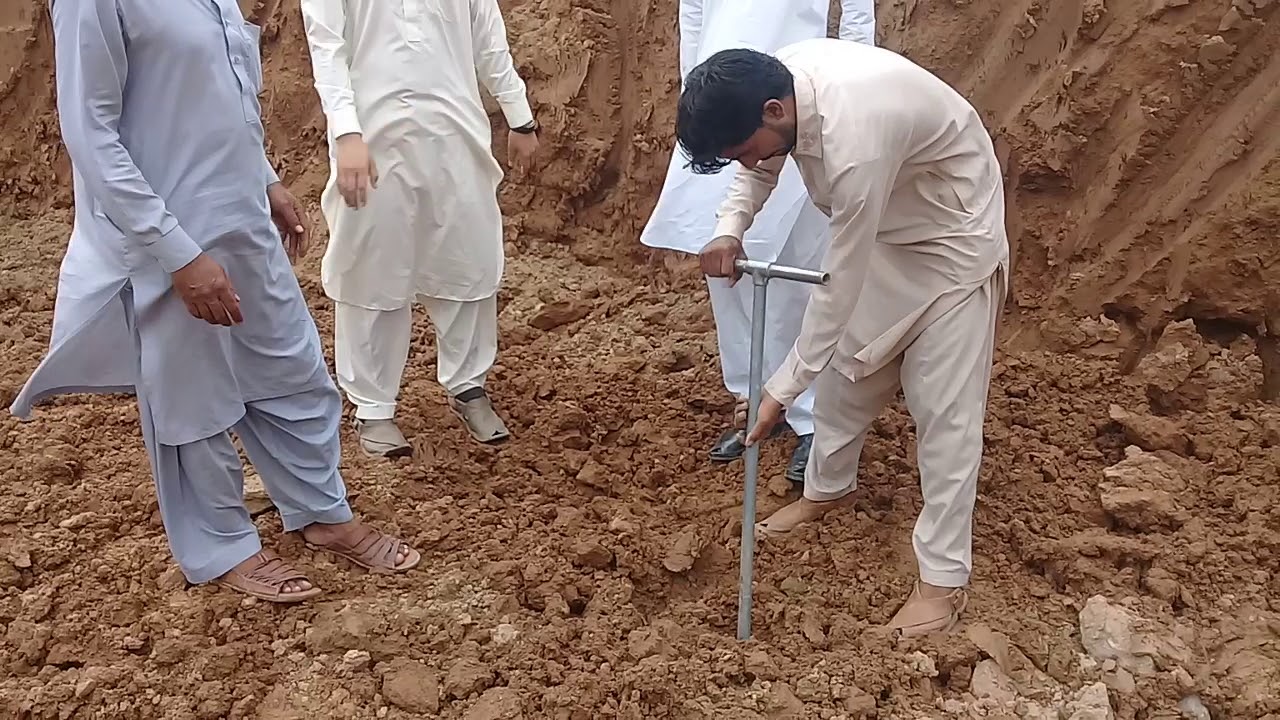 Soil test using manual Auger machine