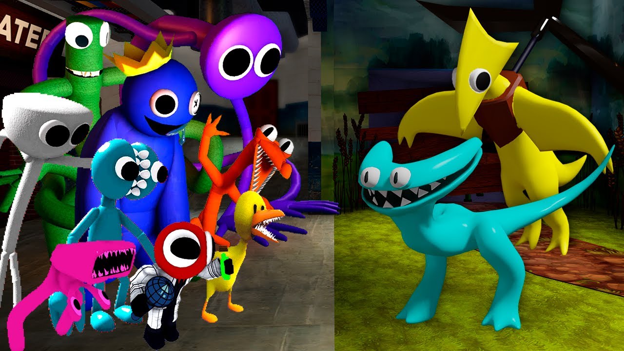 YELLOW 3D & CYAN 3D together Vs Different Rainbow Friends | Friday Night Funkin Mod Roblox