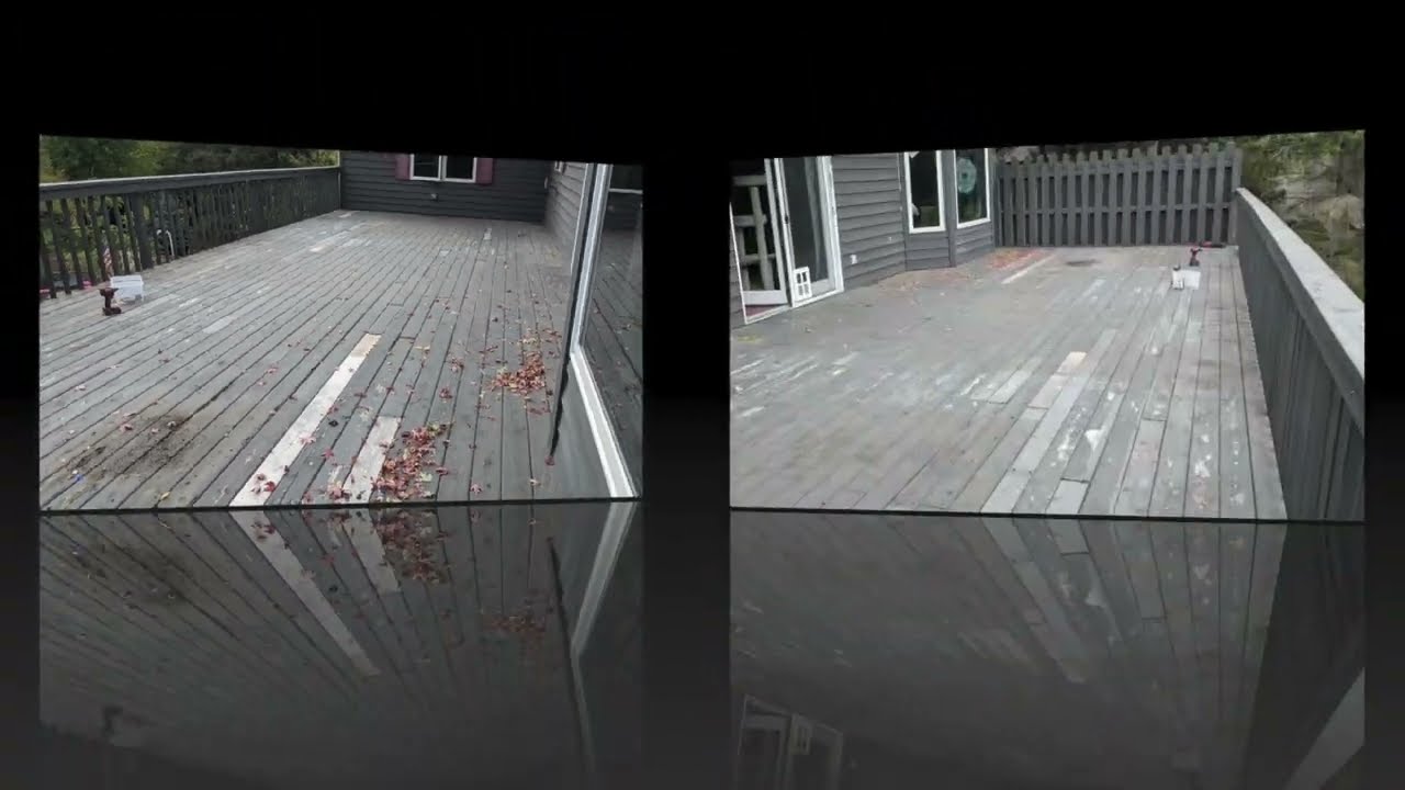 Large Cedar Deck before & after