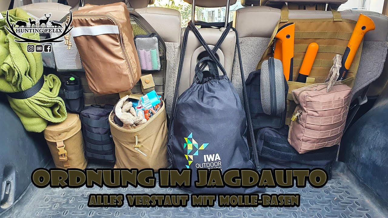 Ordnung im Jagdauto / alles verstaut mit dem MOLLE-System