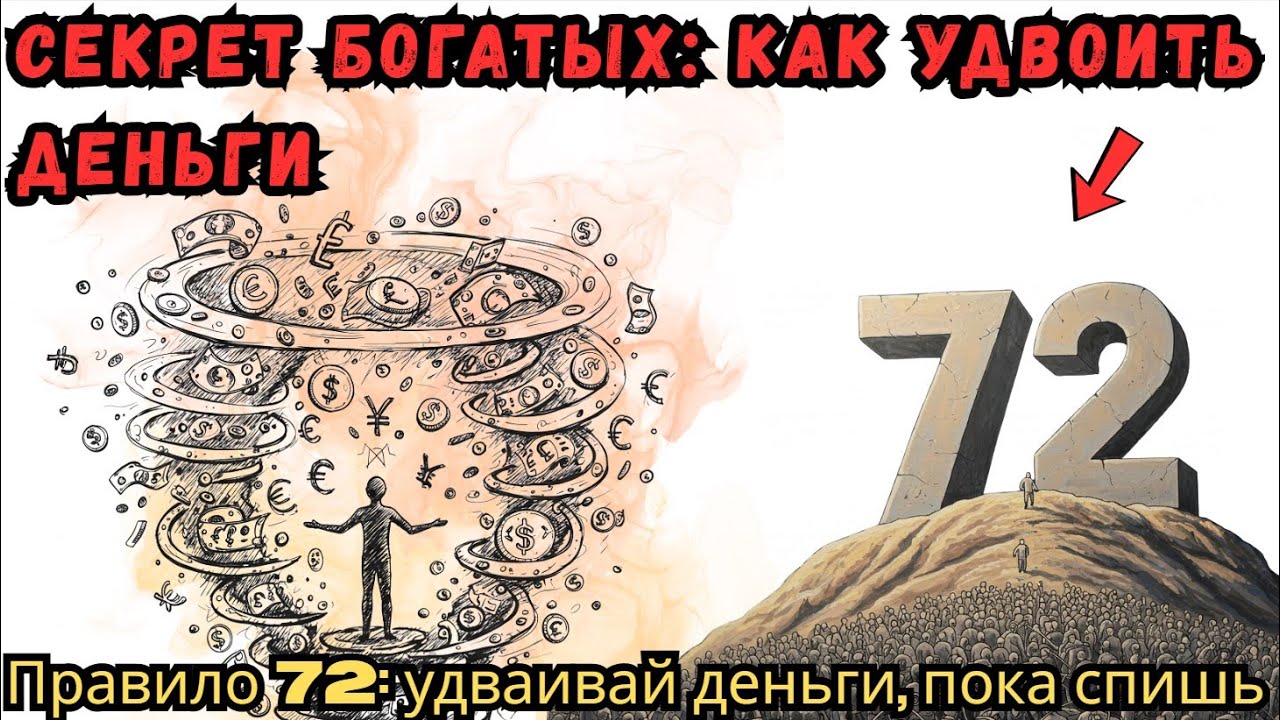 КАК УДВОИТЬ СВОИ ДЕНЬГИ, НЕ РАБОТАЯ | Правило 72
