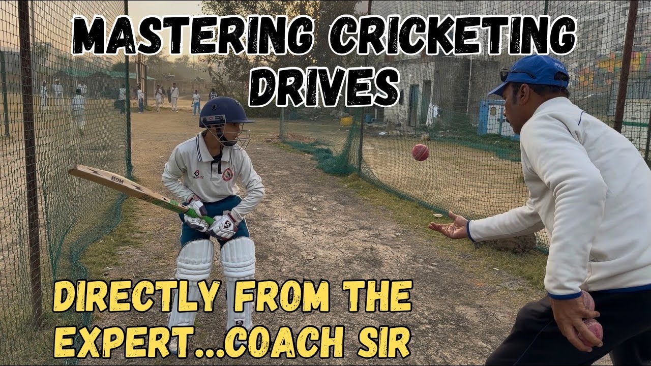 Mastering cricketing drives🏏….directly from the expert….coach sir😄