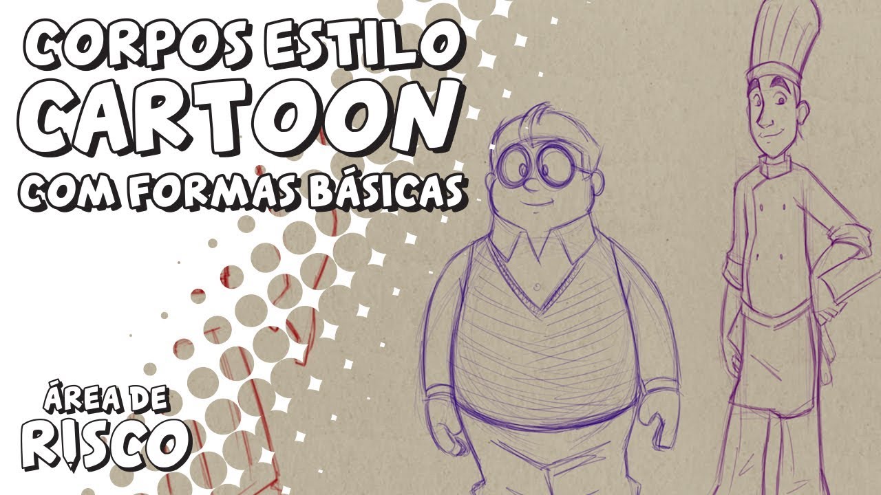 Desenhando corpos cartoon com formas básicas | Área de Risco - Timelapse