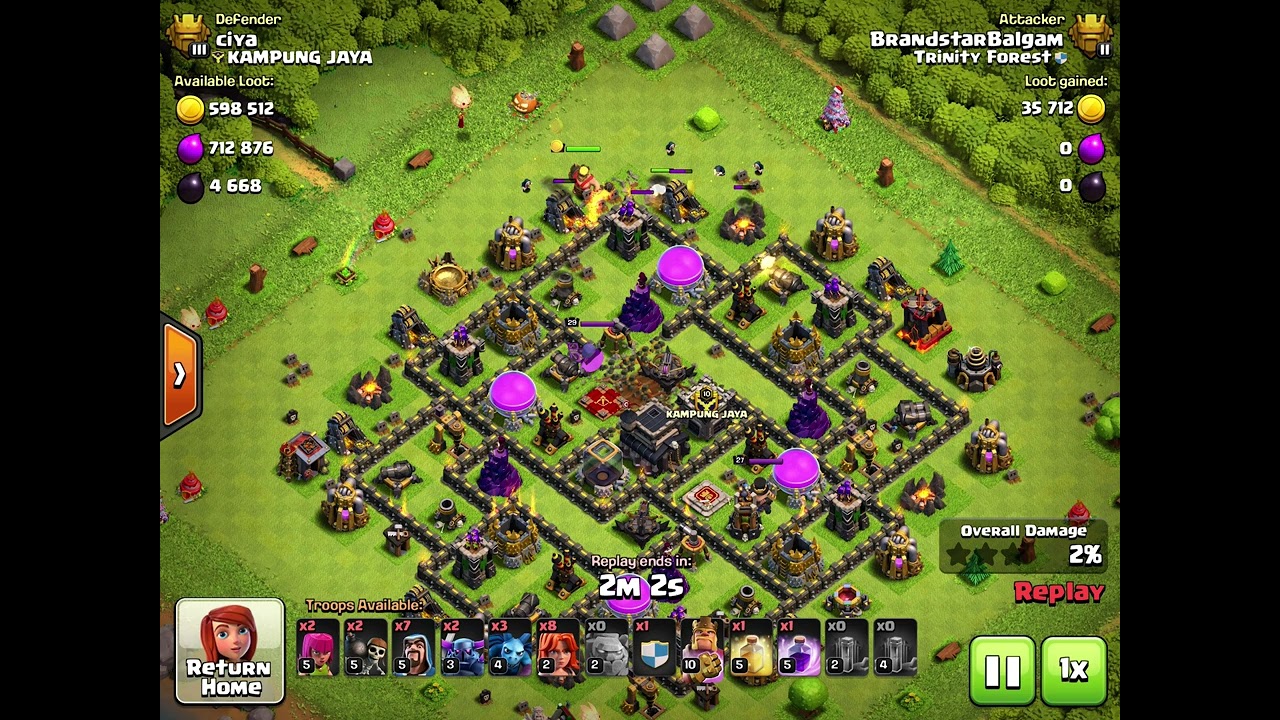 TH8 vs TH10 2 star attacks