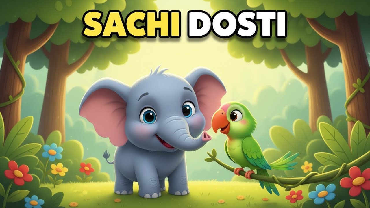 Sachi Dosti ❤️ | Elephant Aur Parrot Ki Pyari Kahani 🐘🦜| Giggle Ghar💕