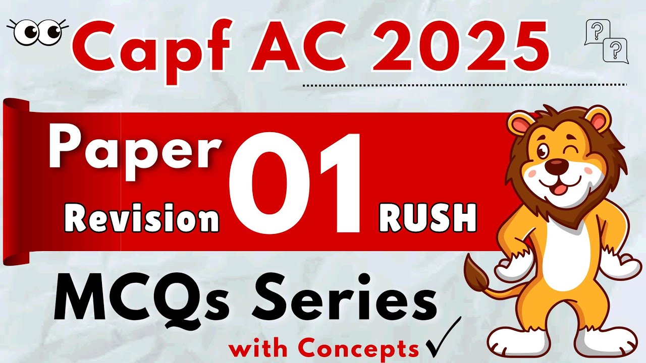 Capf AC 2025 Economics Revision RUSH | Lecture 01