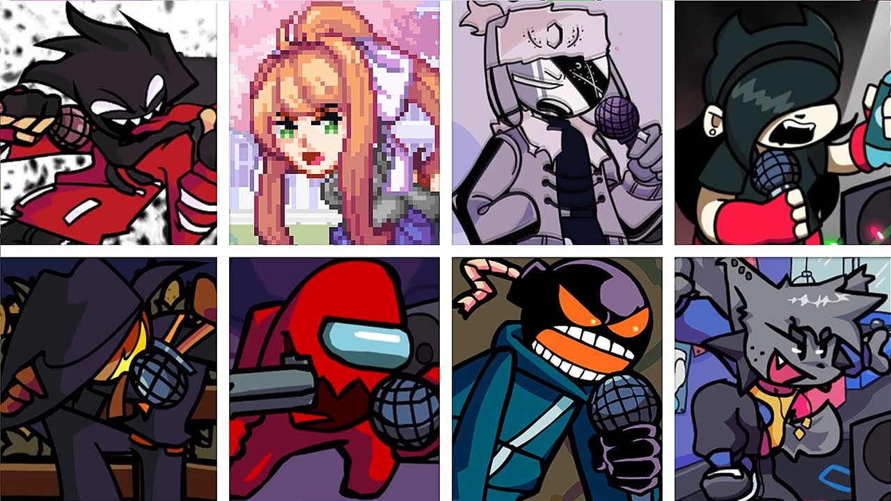 Parasite but Every Opponent's Turn a Different Character Sings (FNF Parasite but Everyone Sings It)