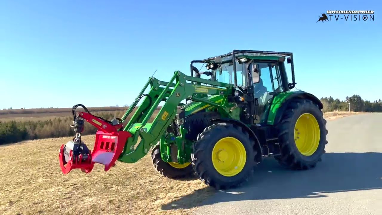 John Deere 6090M, KOTSCHENREUTHER UVV Forstschlepper, Schutzausrüstung, doppelwirkende Heckhydraulik