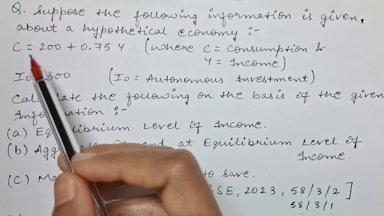How to calculate Equilibrium Level of Income | How to calculate MPS | How to calculate AD #class12 