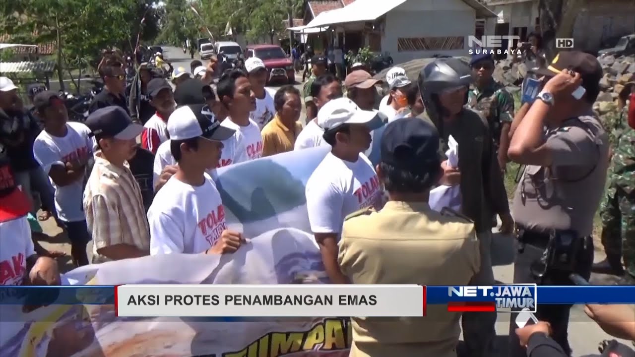 NET. JATIM - DEMO WARGA MEMPROTES PENAMBANGAN EMAS GUNUNG TUMPANG