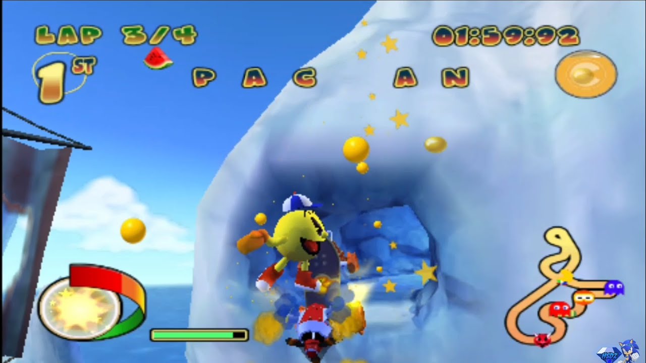 Pac-Man World Rally (PSP/PPSSPP) - Arctic Icebarg - Letter Hunt Mode