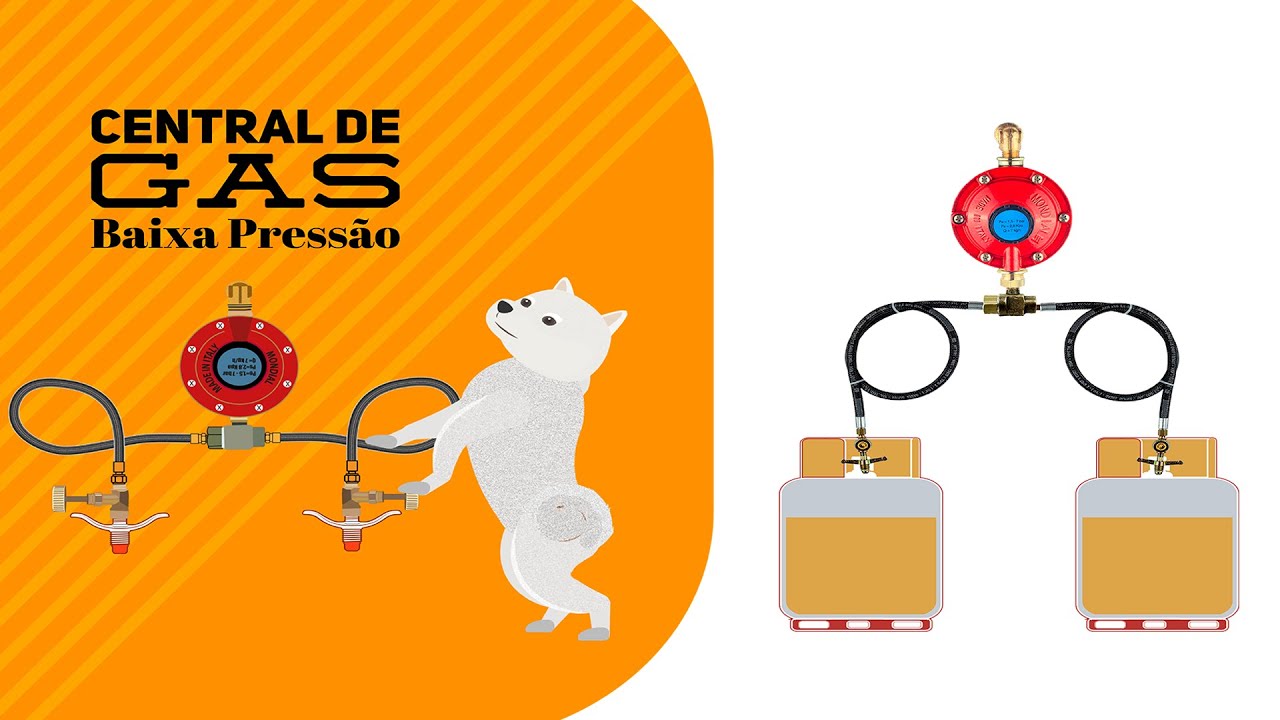 Central De Gás 2 P13 + Regulador Mondial 7 Kg/h
