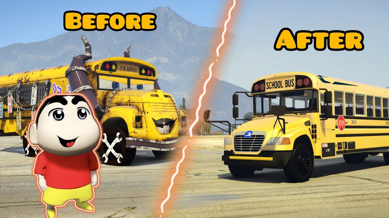 Rebuilding Old School Bus in Benny Repair Shop#shorts #trending #gta5