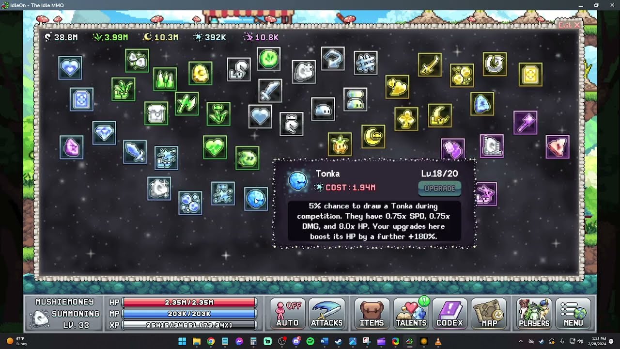 Idleon - W6 Summoning Blue 3/14 Current Upgrades & Win // Blue 4/14 failed attempt :(