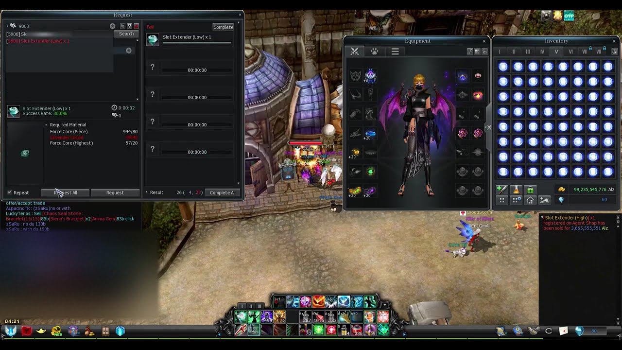 Crafting slot extenders sel/sem/seh spending 1,5b and getting x3 seh CABAL NA (ALpacinoTR)