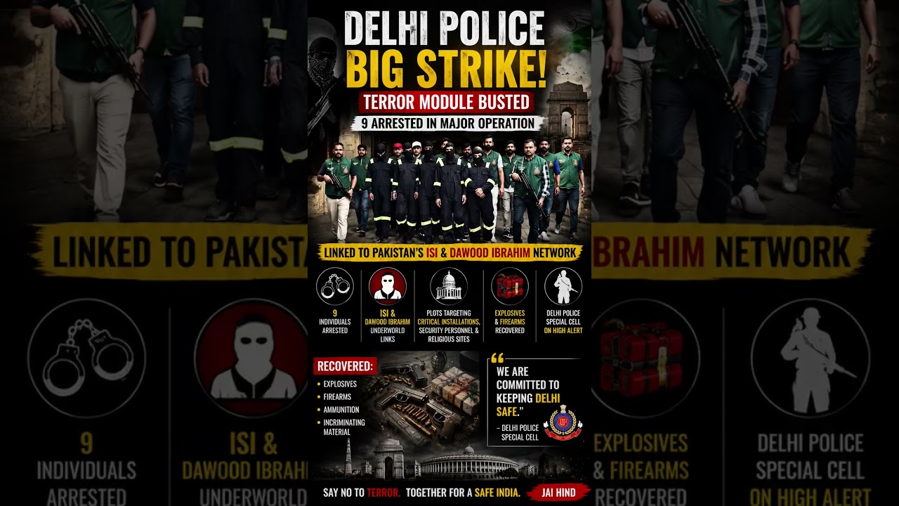 Delhi Police's Massive Crackdown! 🇮🇳 | Terror Module Linked to ISI & Dawood Network Busted