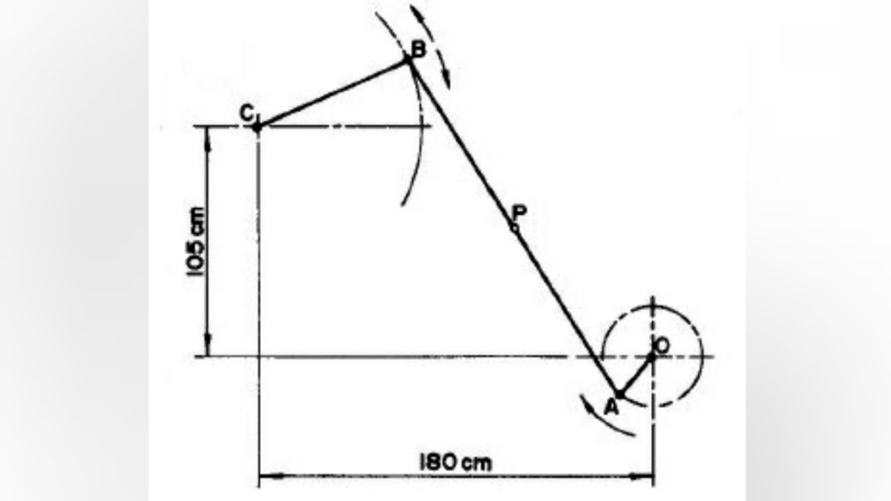 CRANK MECHANISM - LINK MECHANISM 8 in | Technical drawing | Engineering drawing