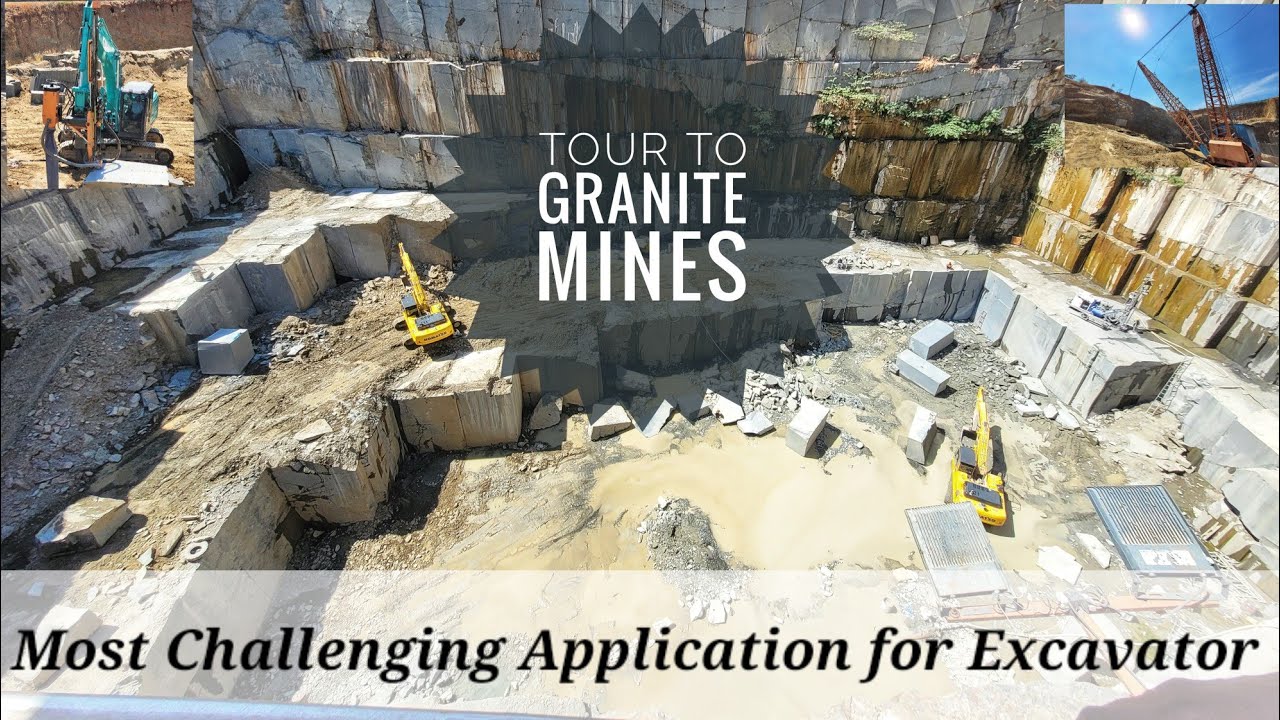 Granite Mines Working Flow #excavator #granite #marble #mining