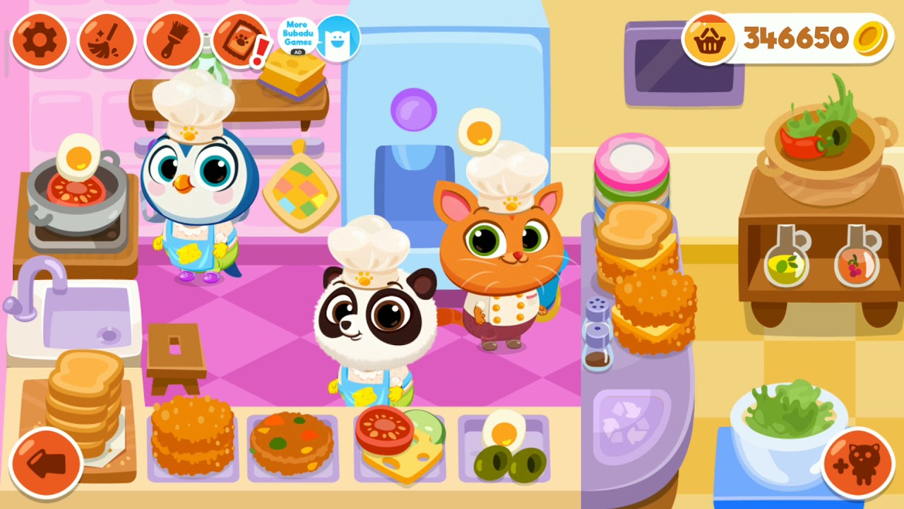 koki pinguin dan panda sama bubbu senang medapakan resepnya dari pelanggan yang suka makanannya