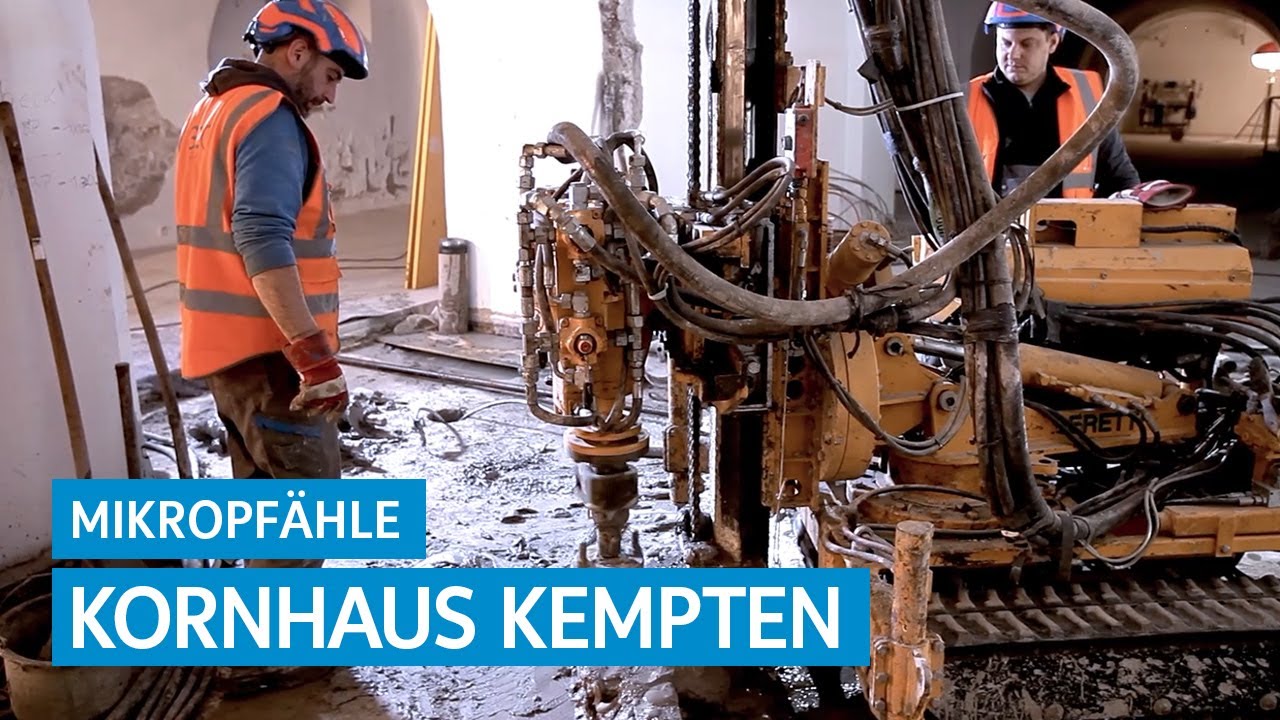 GEO-BOHRTECHNIK | Gründung Aufzug mit Mikropfählen im Kornhaus Kempten