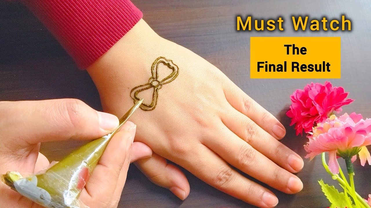 Bow with Moon Henna Designs/ Mehndi designs/ Eid mehndi design/ Minimalist mehndi design