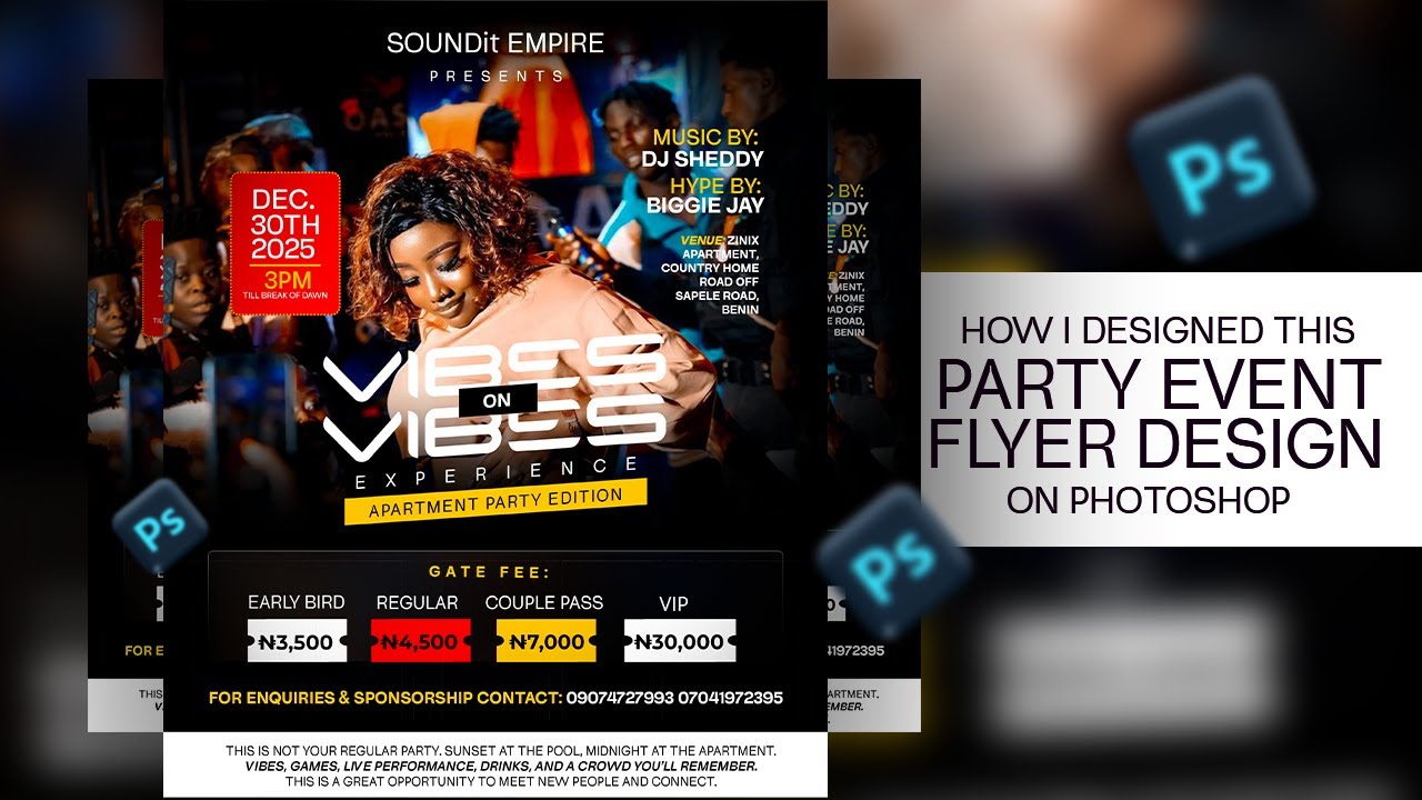 Party Event Flyer Design in Photoshop | Full Beginner-Friendly Tutorial
