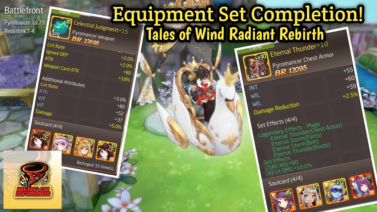 Equipment Set Completion - Tales of Wind Radiant Rebirth