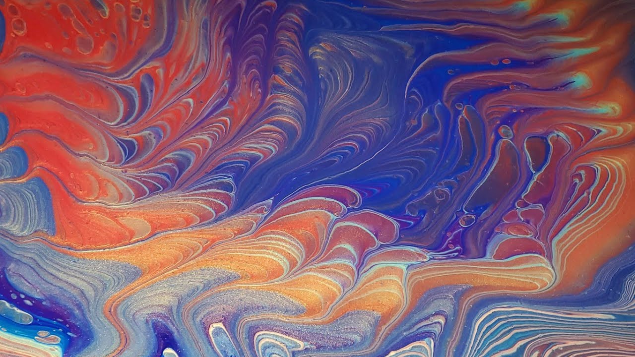 Inner Flame: A Comb Wrecked Rainbow Ring Pour! Bright and Happy Colors with Gorgeous Lines!