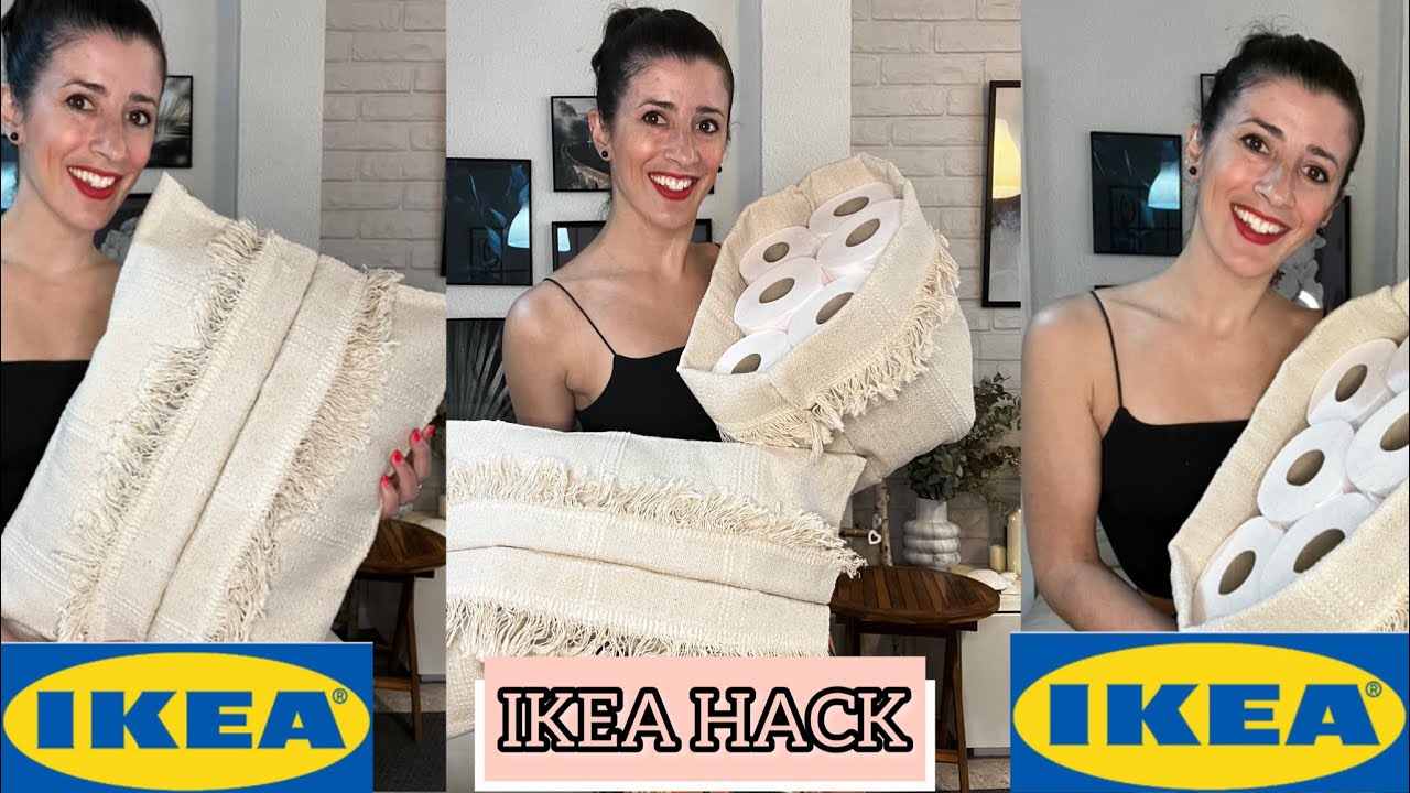 IKEA HACK! Cómo hacer un cojín y un cesto con una alfombra de Ikea de 4€! Diy Ikea😍 IG/ Celiasaco