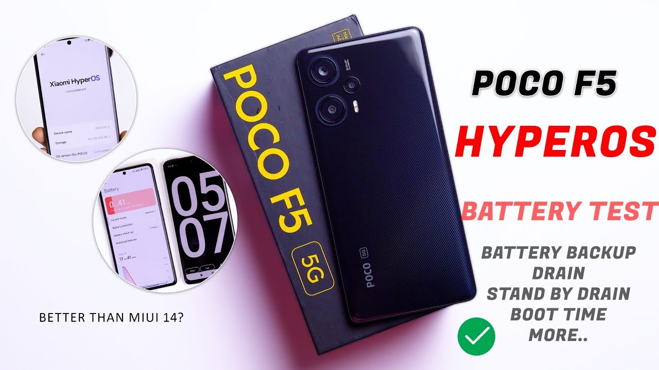 Poco F5 HyperOS Battery Test : Standby, Backup, Screen on time, Boot time etc.| HyperOS Battery Test