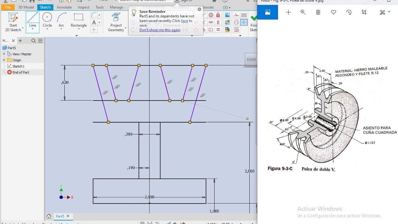 Tutorial Inventor 2020: Comando Revolución: Polea de doble V