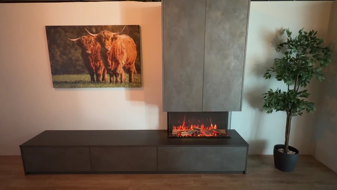 3-zijdige sfeerhaard van Solus Trimline in 80cm