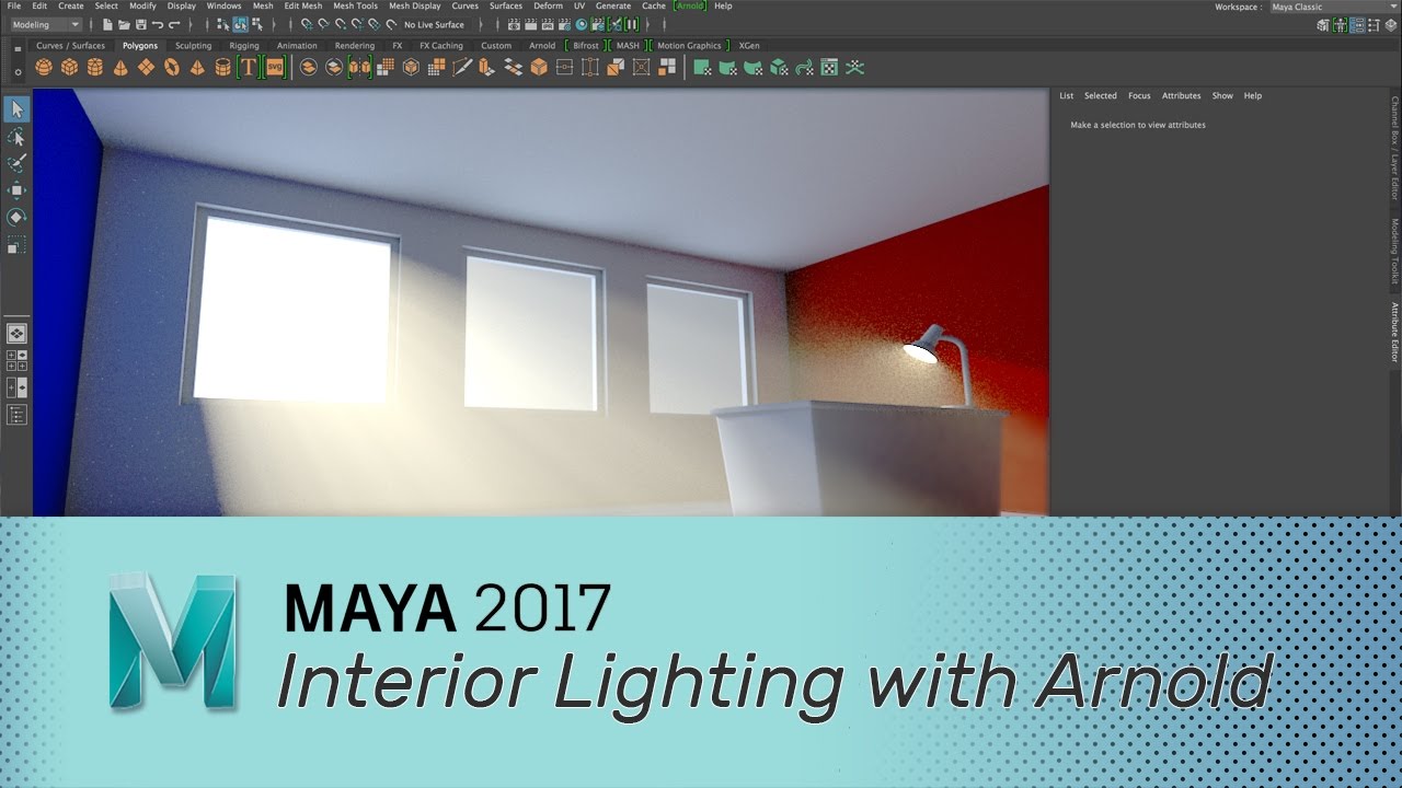 Maya 2017 - Interior Lighting with Arnold