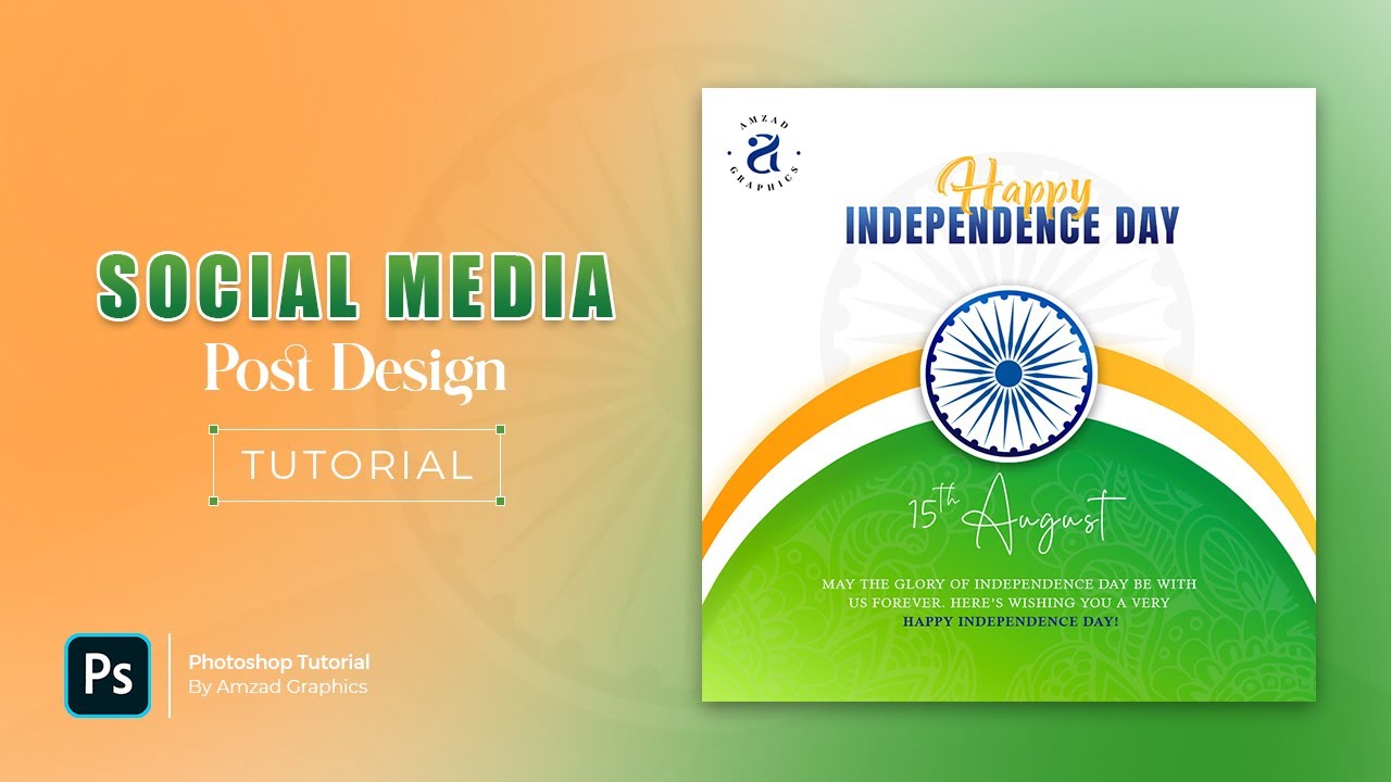Independence Day Social Media Post Design in Photoshop | Photoshop Tutorial