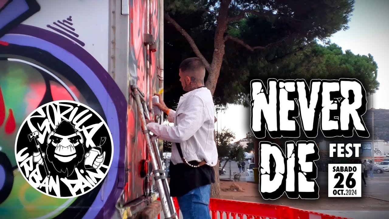 [GRAFFITI LIFESTYLE] NEVER DIE FEST |  GORILLA URBAN PAINT Throw ups battle!!