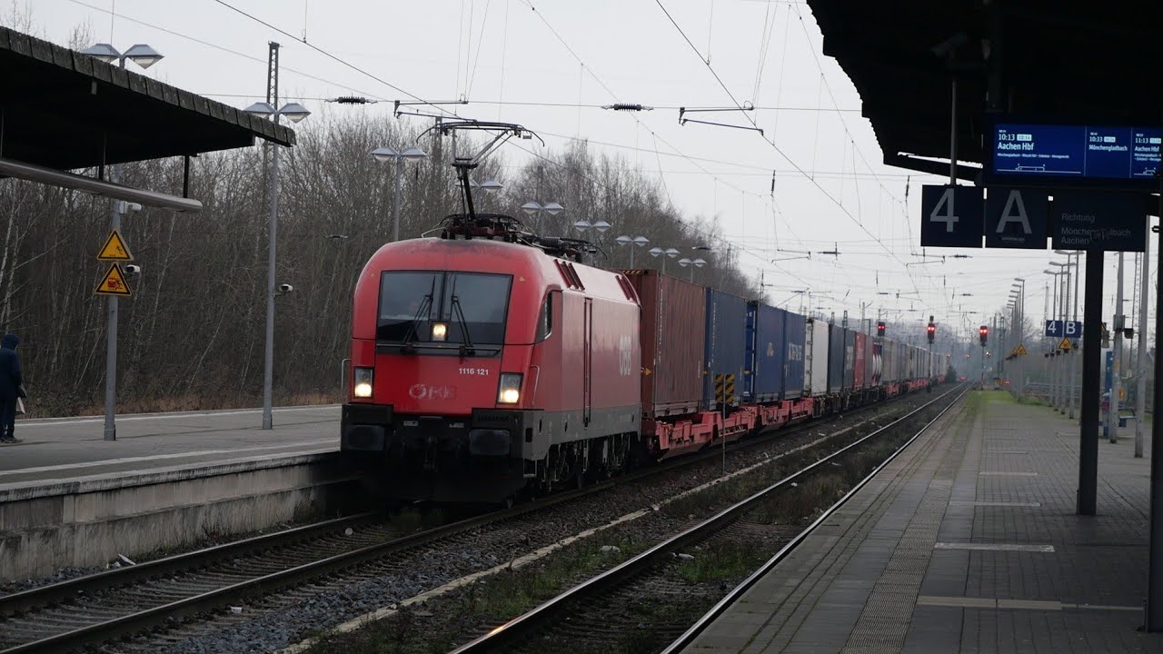 Eisenbahnverkehr in Viersen Mit Br 1116 193 189 186 185 482 406 1428 429 1440