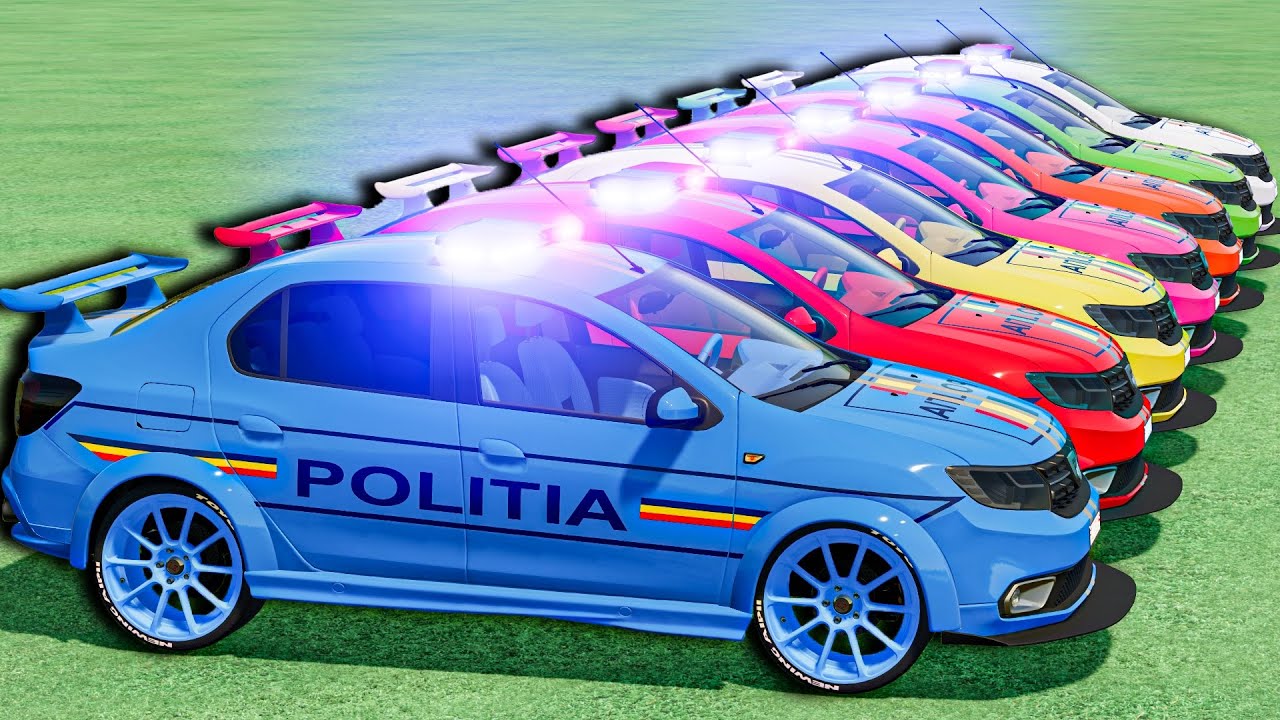 TRANSPORTING ALL COLORS DACIA POLICE CARS ! FS22