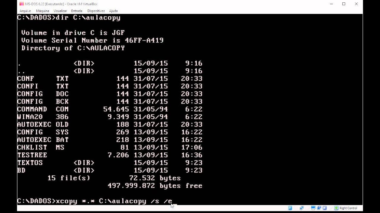 AULA 03 - Introdu&ccedil;&atilde;o ao MS-DOS (Copy, Xcopy, Move, Ren)