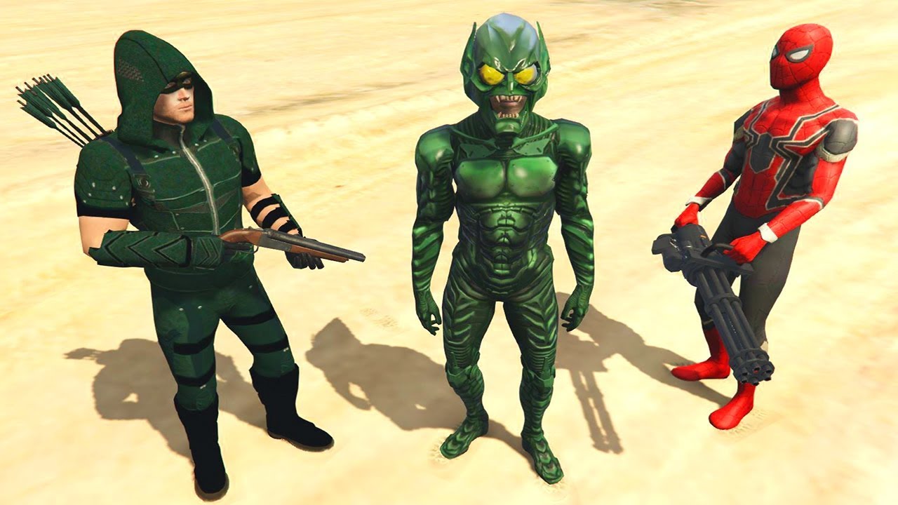 Şimşek, Arrow ve Örümcek ile Green Goblin'i Durdurdu (GTA 5 Hikaye Modu)
