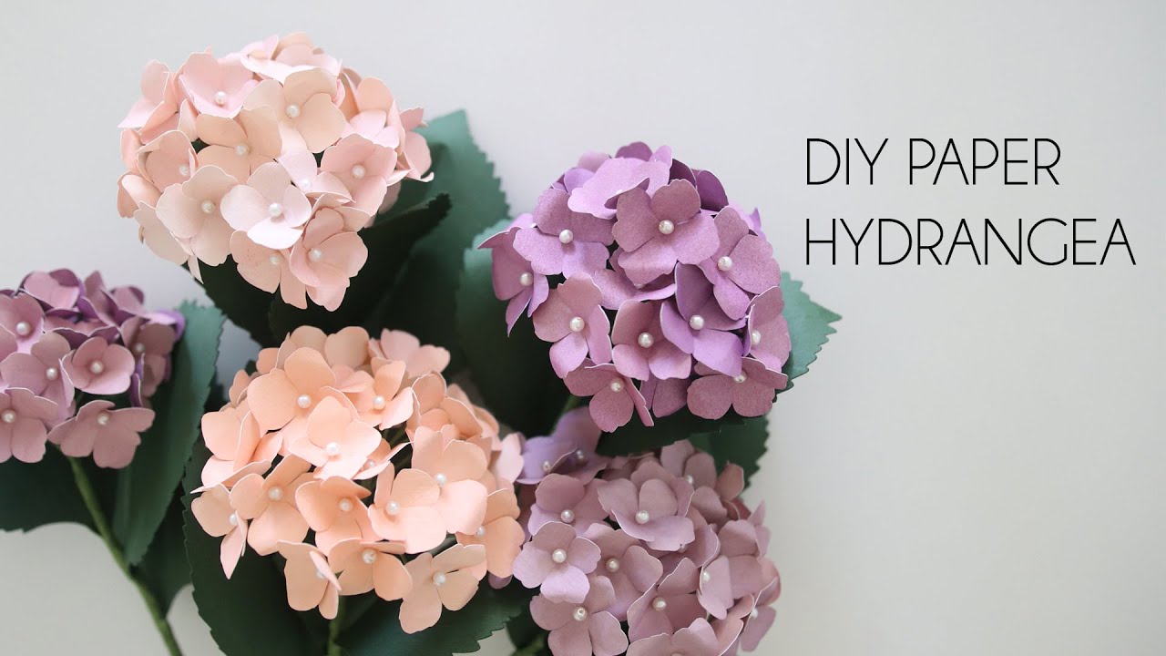 DIY Paper Hydrangea (How to make no machine and with machine paper flowers)
