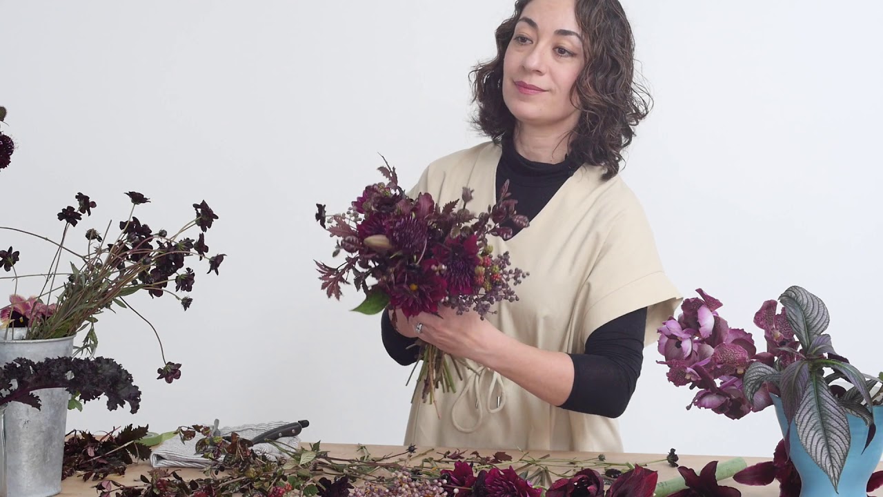 Dark and Moody Winter Bridal Bouquet How-to