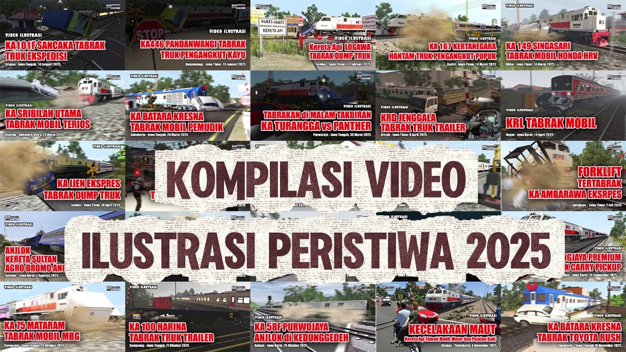 Kompilasi Kecelakaan Kereta Api Tahun 2025 | Ilustrasi Peristiwa
