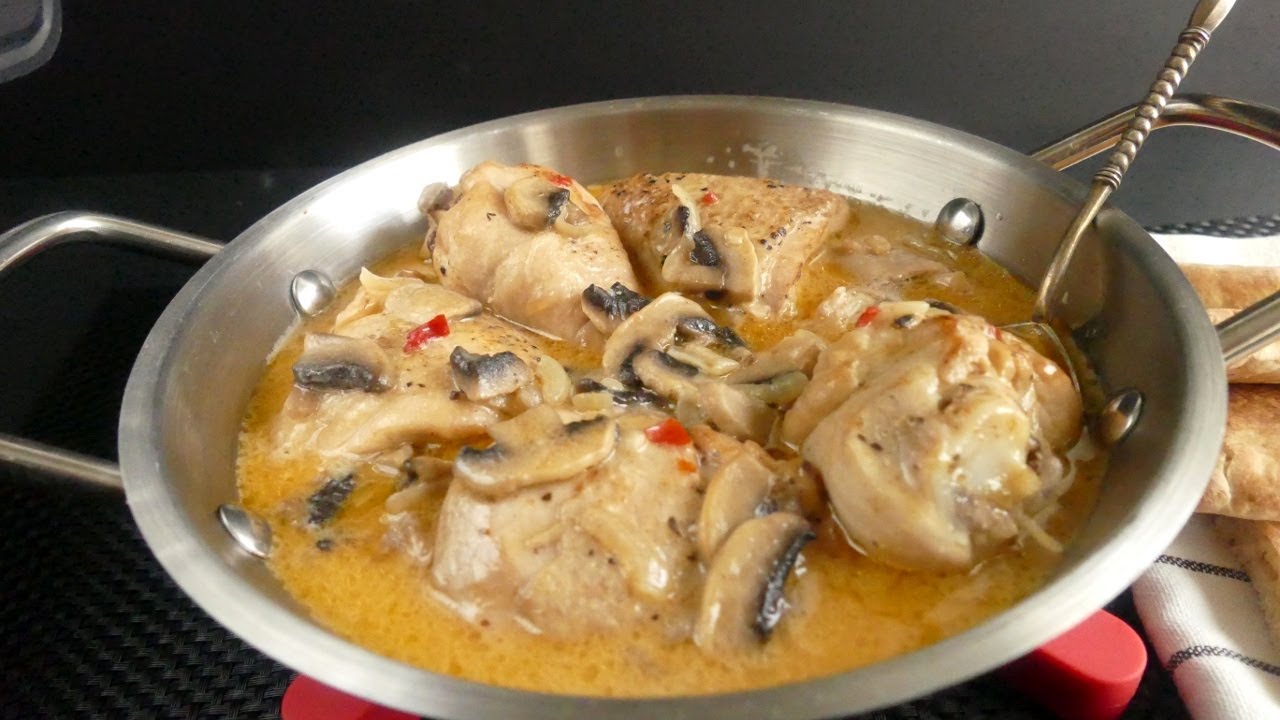 Курица с грибами в кокосовом соусе! Очень нежно и сливочно!