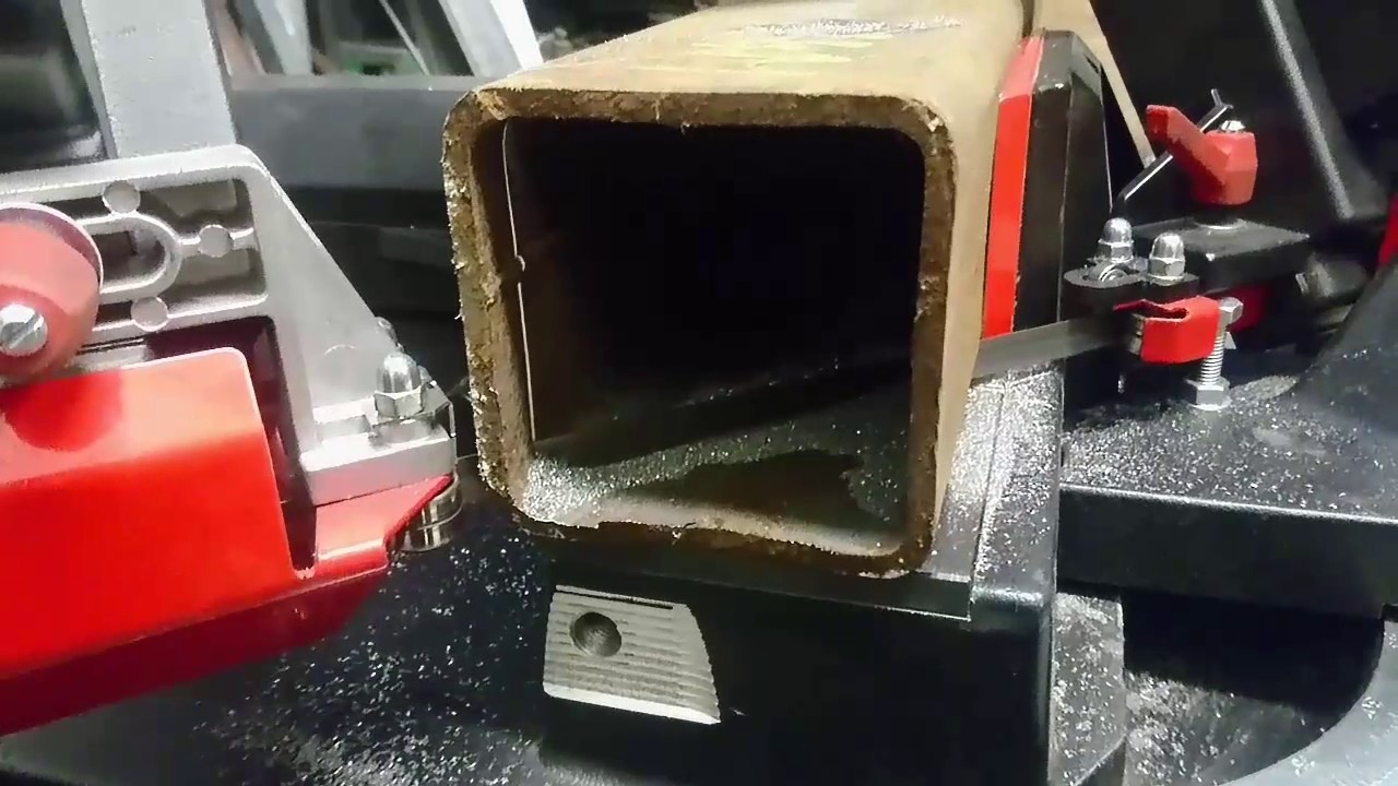 Femi NG160 cutting 100x100x6.5mm box at 45 degrees