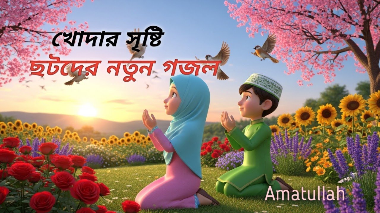 খোদার সৃষ্টি। শিশুদের জন্য নতুন গজল। আকাশ হাসে বাতাস হাসে। khodar srishti. Chotoder  notun gajal