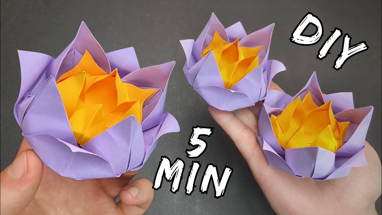 Origami Lotus Flower | How to Fold Super Easy Paper Flowers