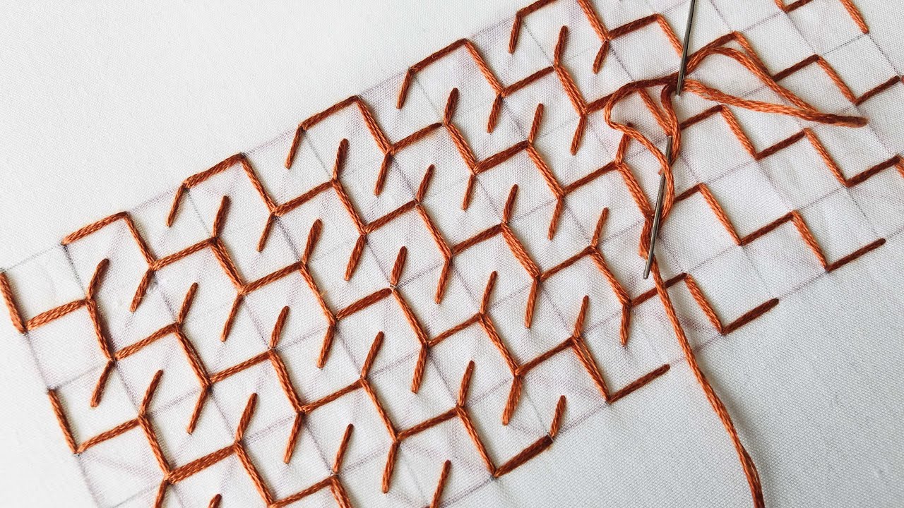 Border Pattern Using Basic Stitches Embroidery - Very Beautiful Border Hand Embroidery - Needle Art